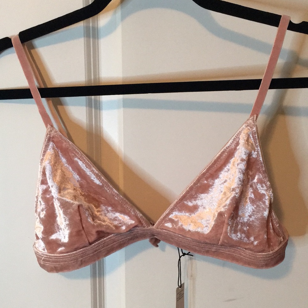 Crushed Pink Velvet Bralette